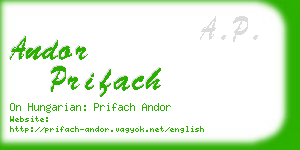 andor prifach business card